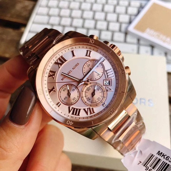 Michael Kors Women’s Quartz Chronograph Stainless Steel Rose Gold Dial 40mm Watch MK6367