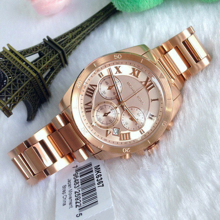 Michael Kors Women’s Quartz Chronograph Stainless Steel Rose Gold Dial 40mm Watch MK6367