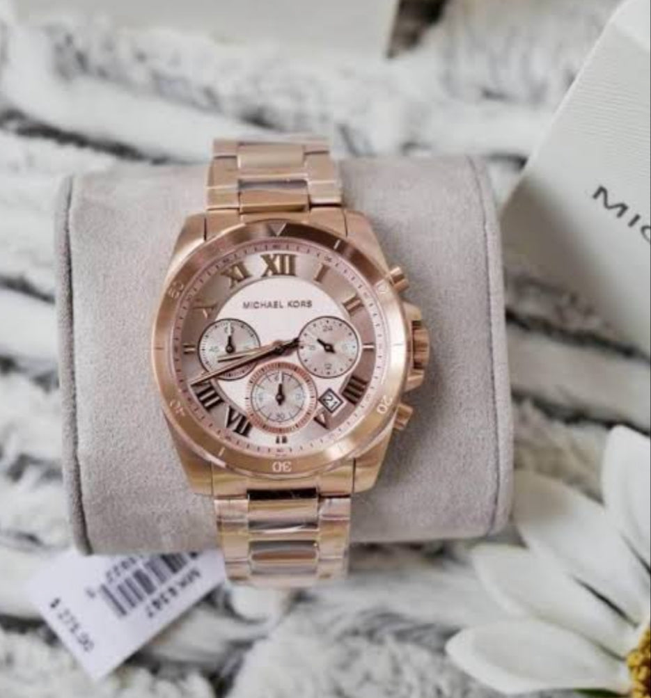 Michael Kors Women’s Quartz Chronograph Stainless Steel Rose Gold Dial 40mm Watch MK6367