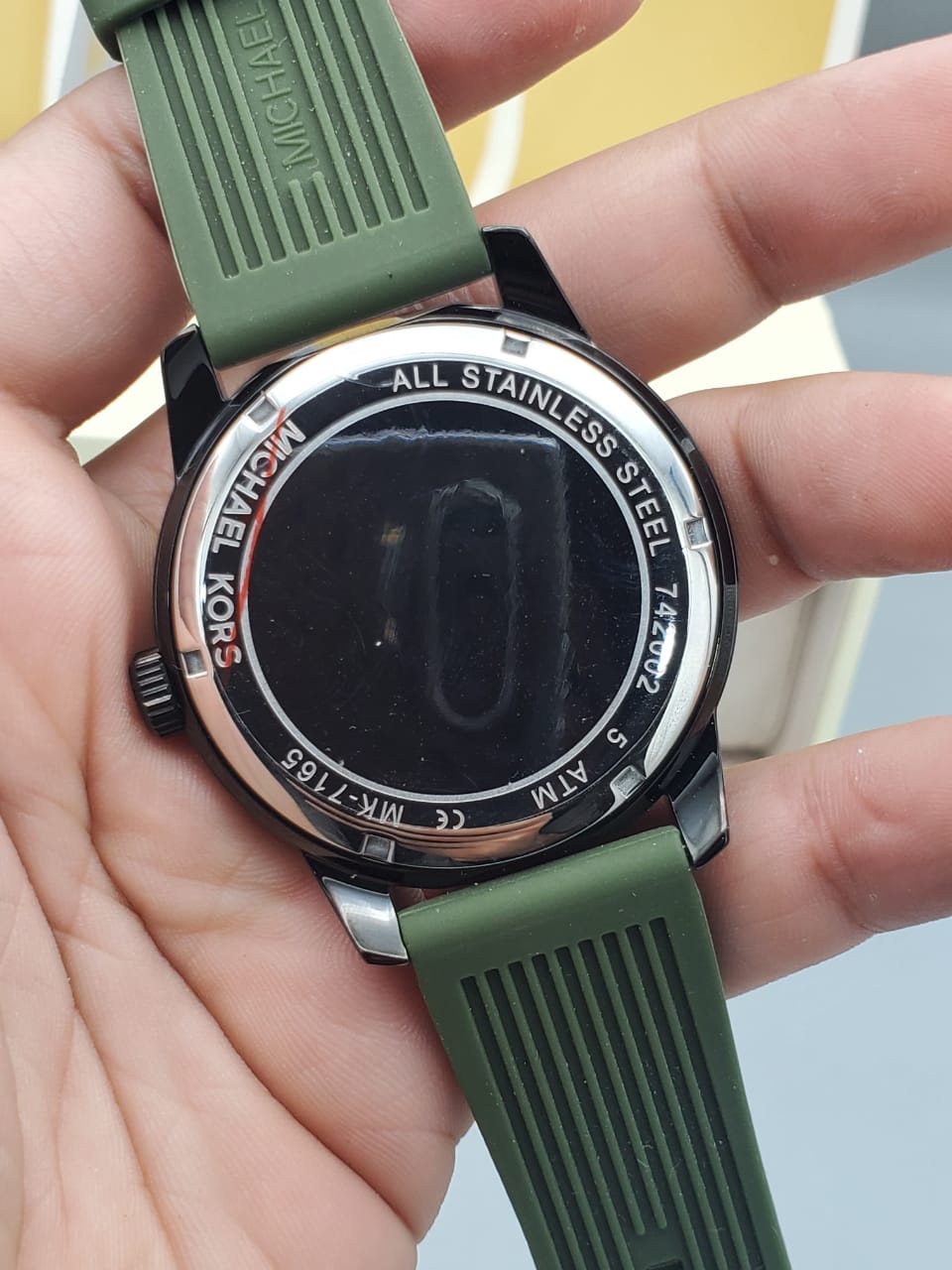 Michael Kors Men's Cunningham Multifunction Olive Silicone Strap Watch MK7165