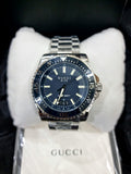 Gucci Men’s Swiss Made Quartz Stainless Steel Blue Dial 45mm Watch YA136203