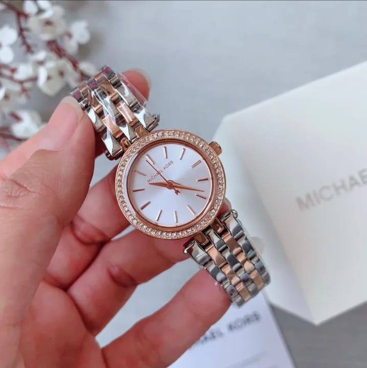 Michael Kors Women’s Quartz Stainless Steel Silver Dial 26mm Watch MK3298