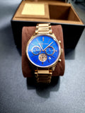 MICHAEL KORS Chronograph Blue Dial Rose Gold-tone Men's Watch MK5911
