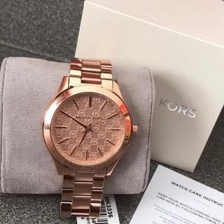 Michael Kors Women s Runway Quartz Stainless Steel Watch Color Rose Gold Toned Model MK3336