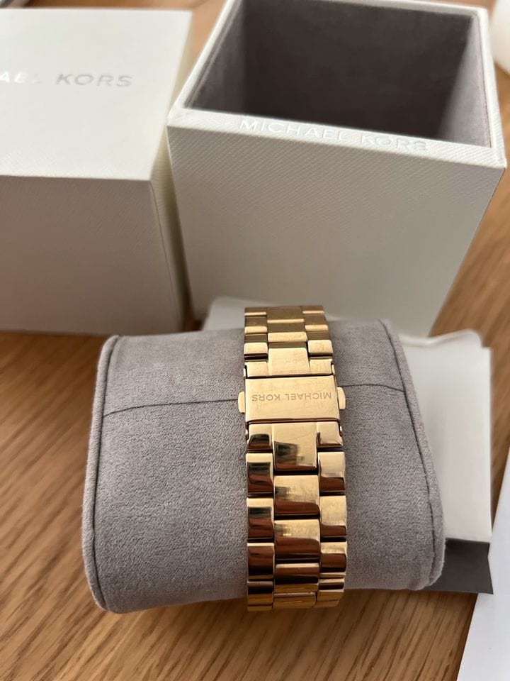 Michael Kors Women’s Quartz Gold Stainless Steel Gold Dial 39mm Watch MK3590