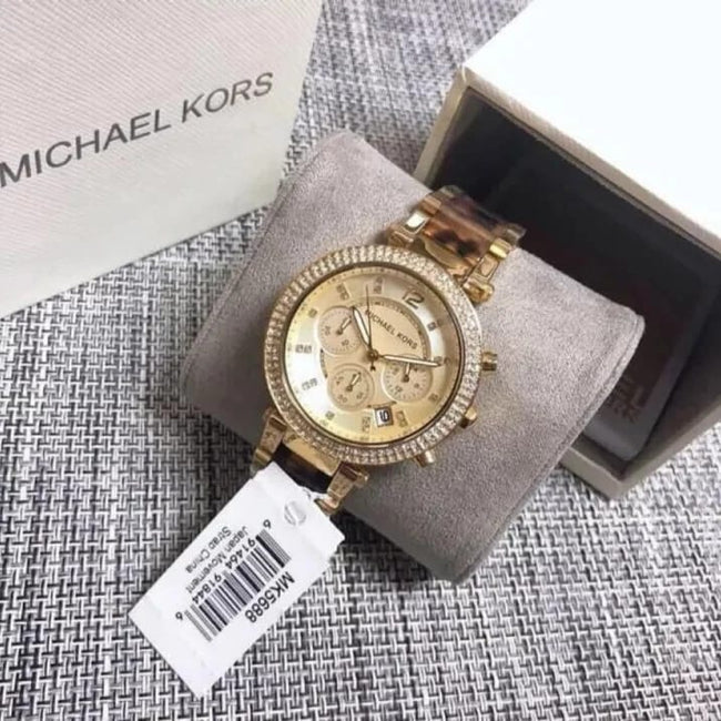 MICHAEL KORS Parker Chronograph Gold Dial Ladies Watch MK5688 Main Image