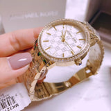 Michael Kors Women’s Quartz Gold Stainless Steel White Dial 35mm Watch MK3214