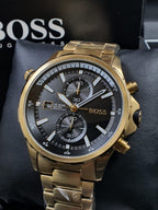 BOSS Chronograph Quartz Watch for Men with Gold Coloured Stainless Steel Bracelet - 1513932
