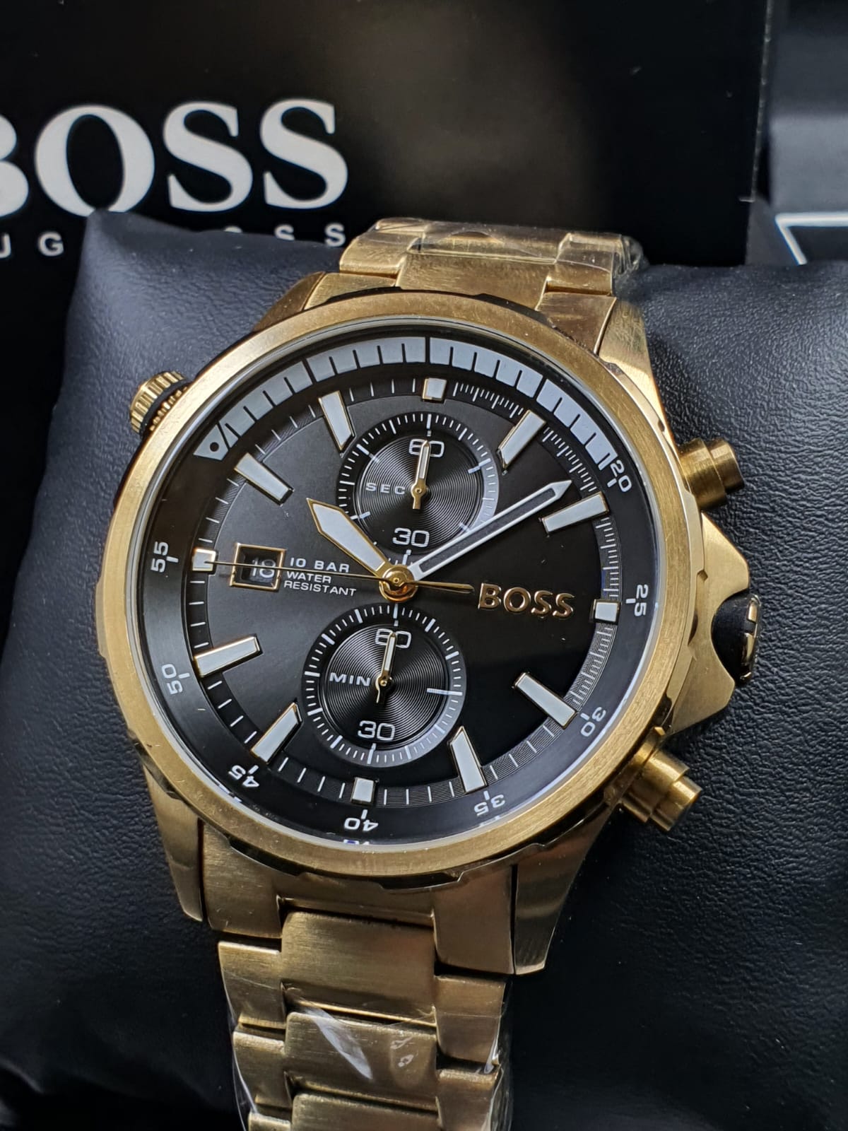 BOSS Chronograph Quartz Watch for Men with Gold Coloured Stainless Steel Bracelet - 1513932