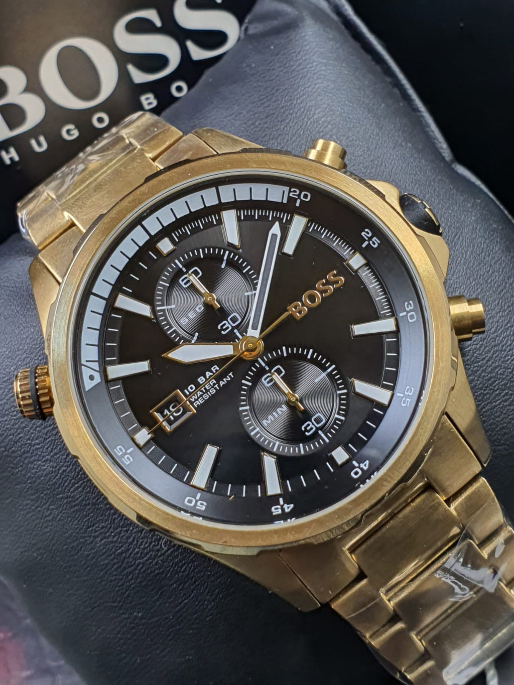 BOSS Chronograph Quartz Watch for Men with Gold Coloured Stainless Steel Bracelet - 1513932