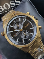 BOSS Chronograph Quartz Watch for Men with Gold Coloured Stainless Steel Bracelet - 1513932