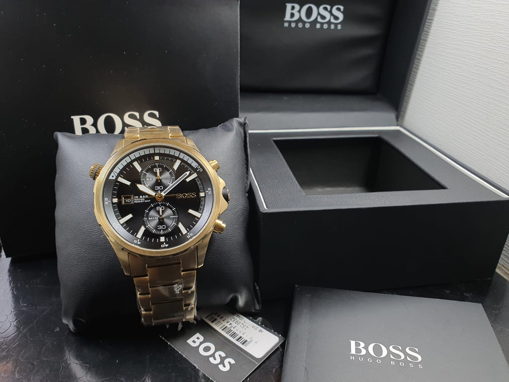 BOSS Chronograph Quartz Watch for Men with Gold Coloured Stainless Steel Bracelet - 1513932