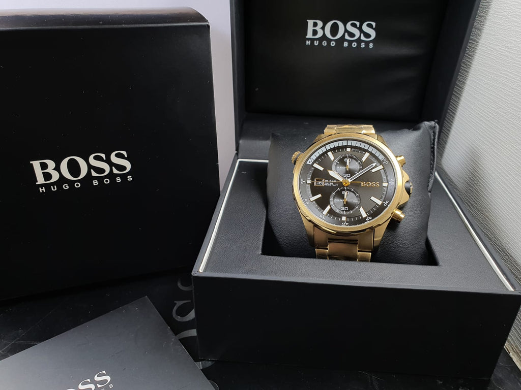BOSS Chronograph Quartz Watch for Men with Gold Coloured Stainless Steel Bracelet - 1513932