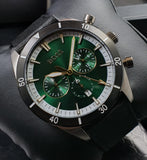 BOSS Analogue Multifunction Quartz Watch for Men with Black Ocean Plastic Textile Strap - 1513936