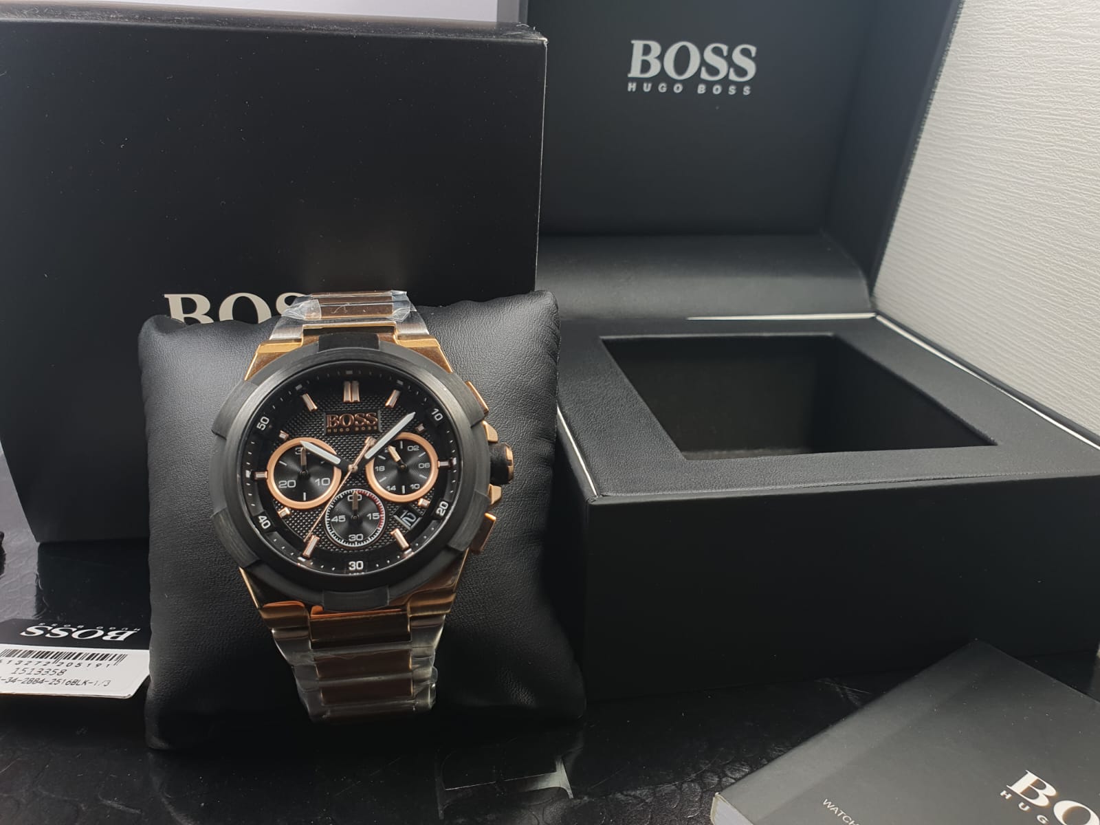 Hugo Boss Men’s Stainless Steel Black Dial 46mm Watch 1513358