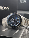 Hugo Boss Men’s Quartz Silver Stainless Steel Blue Dial 46mm Watch 1513907