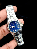 Sandoz Blue Dial Silver-tone Stainless Steel Ladies Watch