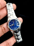 Sandoz Blue Dial Silver-tone Stainless Steel Ladies Watch