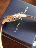 Tommy Hilfiger Men’s Quartz Brown Leather Strap Blue Dial 44mm Watch 1710453