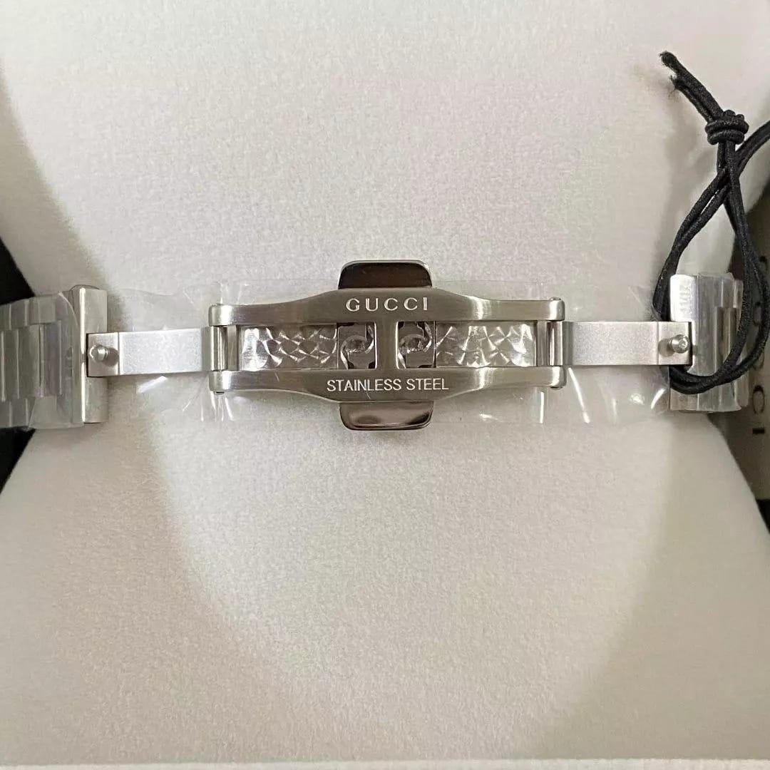 Gucci Unisex Swiss Made Quartz Silver Stainless Steel Silver Dial 38mm Watch YA1264095