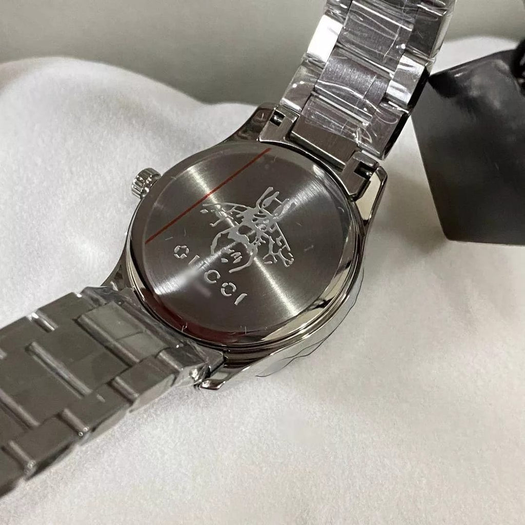 Gucci Unisex Swiss Made Quartz Silver Stainless Steel Silver Dial 38mm Watch YA1264095