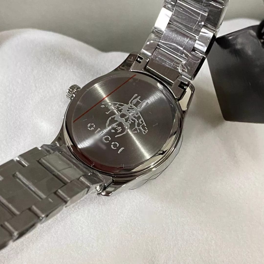 Gucci Unisex Swiss Made Quartz Silver Stainless Steel Silver Dial 38mm Watch YA1264095