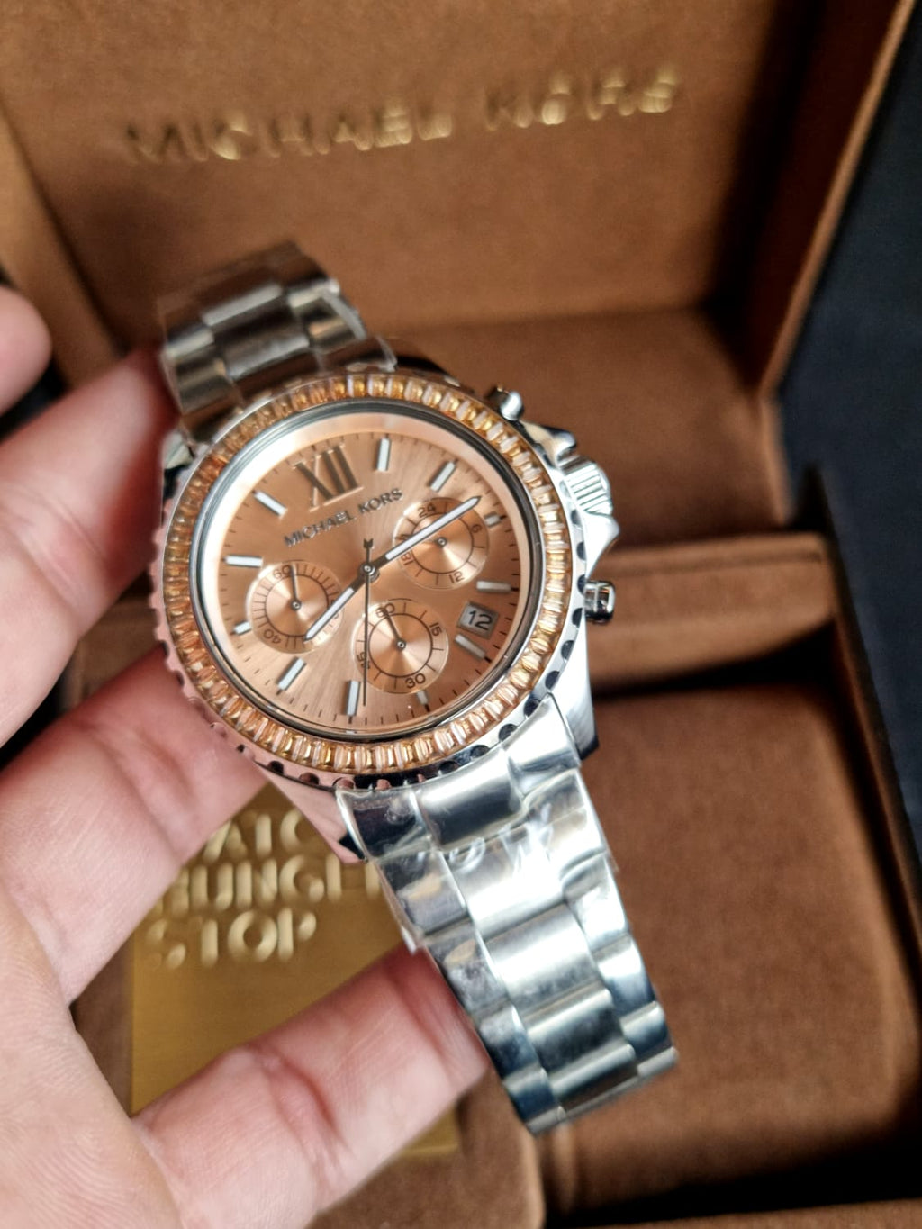 MICHAEL KORS Everest Chronograph Gold Dial Stainless Steel Men's Watch MK5870
