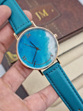 JEAN MORTIMER ( JM ) women's Swiss made Quartz Leather Strap Blue dial 38mm watch 219080118/2