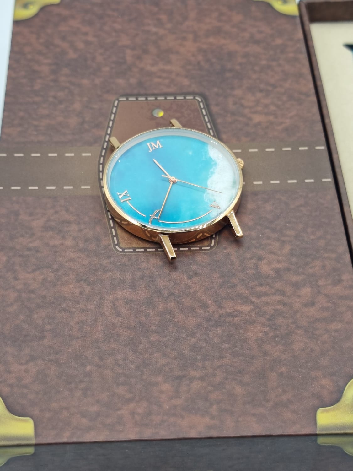 JEAN MORTIMER ( JM ) women's Swiss made Quartz Leather Strap Blue dial 38mm watch 219080118/2