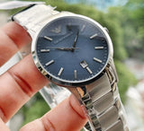 Emporio Armani Men’s Quartz Stainless Steel Blue Dial 43mm Watch AR2472