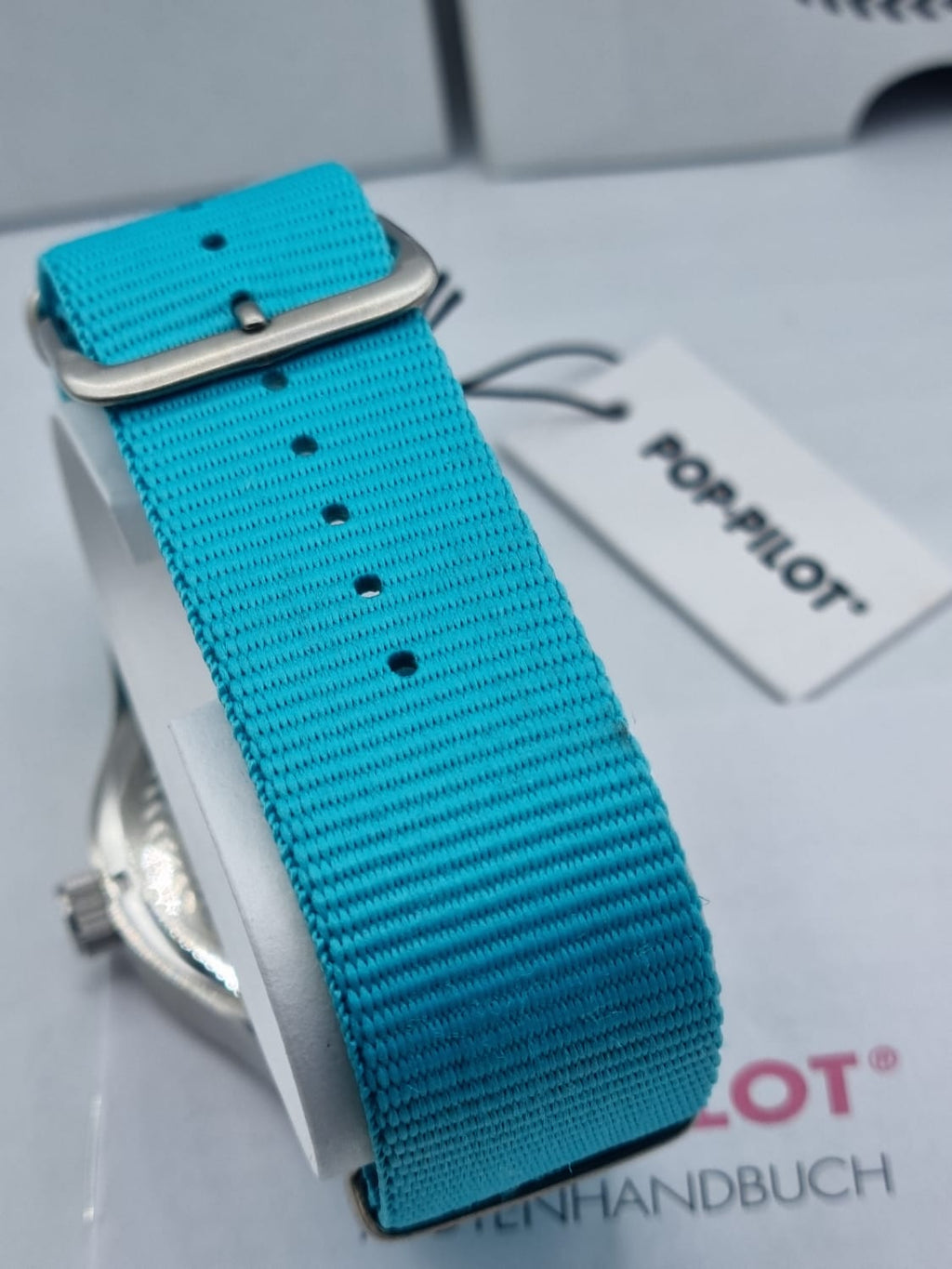 POP-PILOT Gents Watch Yellow Dial Blue Strap