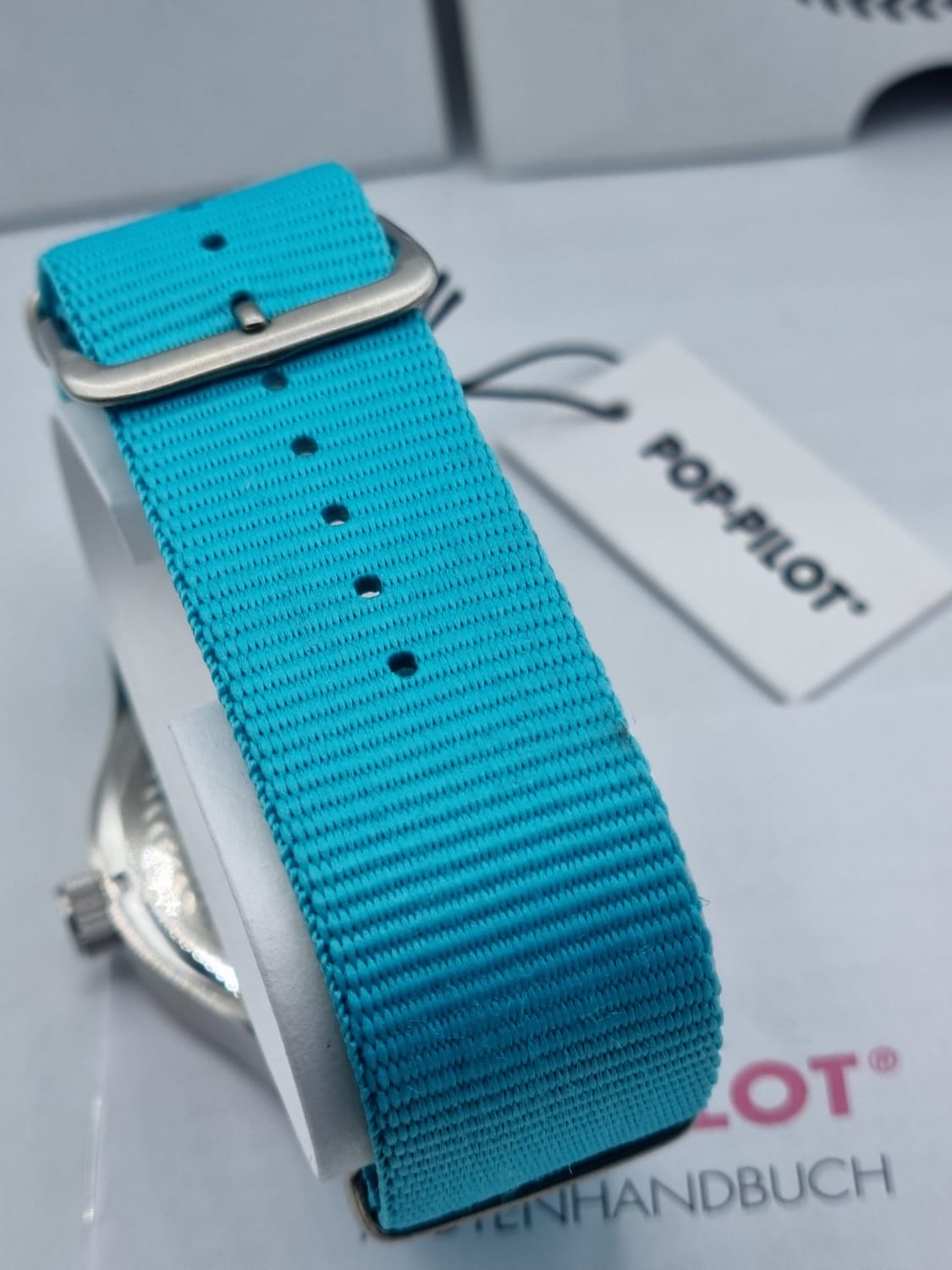 POP-PILOT Gents Watch Yellow Dial Blue Strap