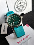 POP-Pilot Nato Strap Sky Color Green Dial 42mm Watch
