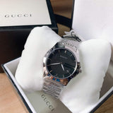 Gucci Men’s Swiss Made Quartz Stainless Steel Black Dial 38mm Watch YA126402