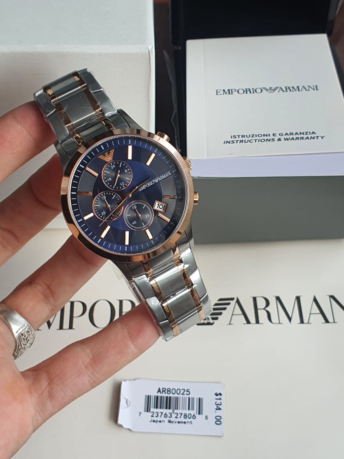 Emporio Armani Men’s Chronograph Stainless Steel 43mm Watch AR80025