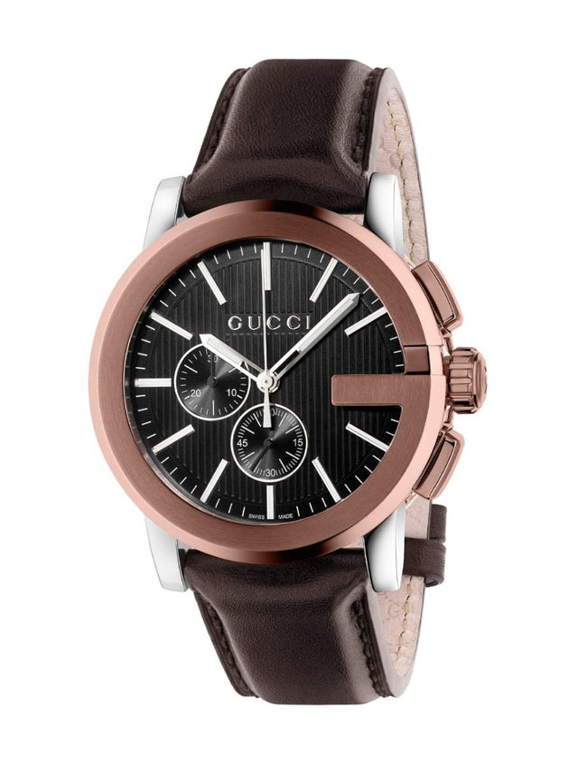 Gucci Men’s Analog Quartz Swiss Made Stainless Steel Black Dial 44mm Watch YA101202 Main Image
