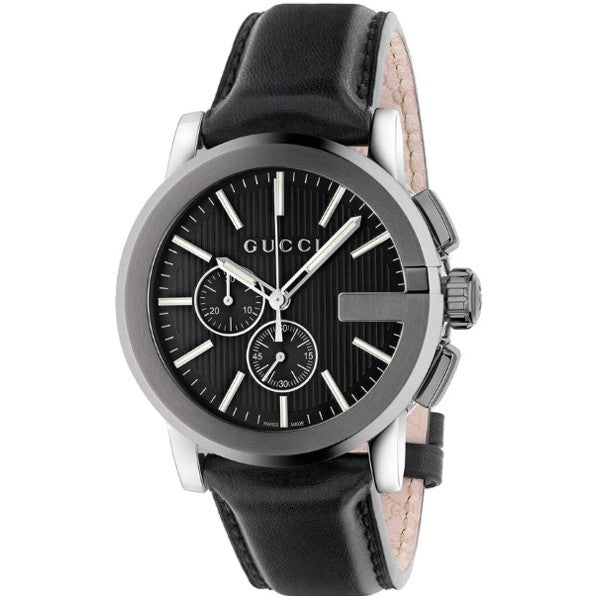 Gucci Men’s Swiss Made Quartz Stainless Steel Black Dial 44mm Watch YA101205