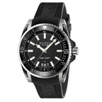 Gucci Men’s Swiss Made Quartz Black Silicone Strap Black Dial 45mm Watch YA136204