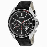 Hugo Boss Men’s Quartz Leather Strap Black Dial 44mm Watch 1513087