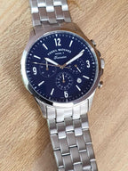 Fossil Men’s Chronograph Quartz Stainless Steel Blue Dial 46mm Watch FS5605
