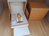 Versace Women’s Quartz Swiss Made Stainless Steel Gold Dial 35mm Watch VERE00618