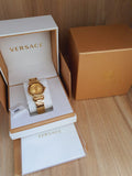 Versace Women’s Quartz Swiss Made Stainless Steel Gold Dial 35mm Watch VERE00618