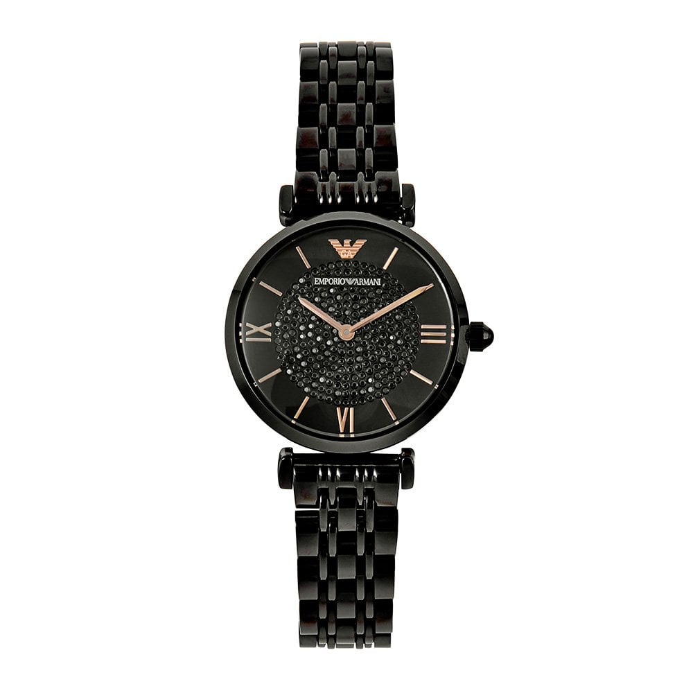 Emporio Armani Women's Gianni T-Bar AR11245 Black Stainless-Steel Quartz Dress Watch
