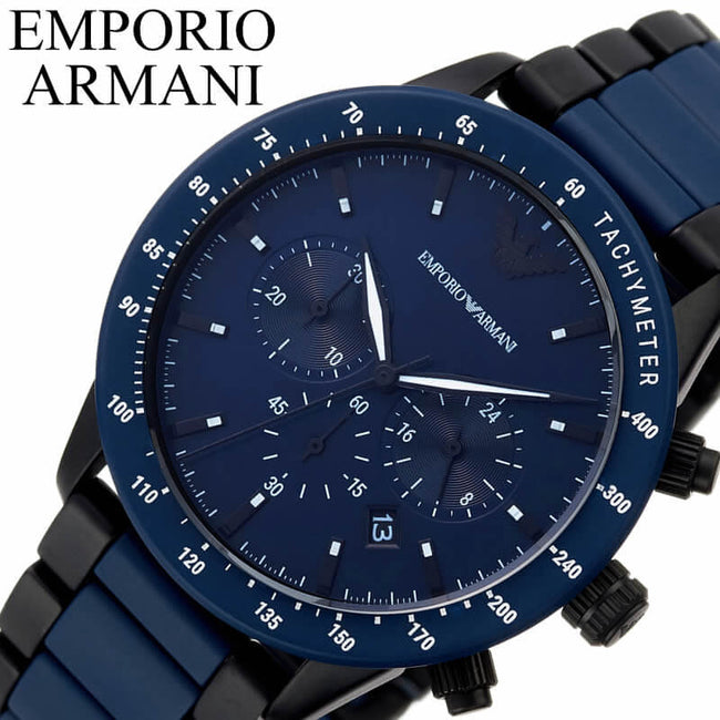 Emporio Armani Blue Dial Stainless Steel Men's Watch AR70001 Main Image