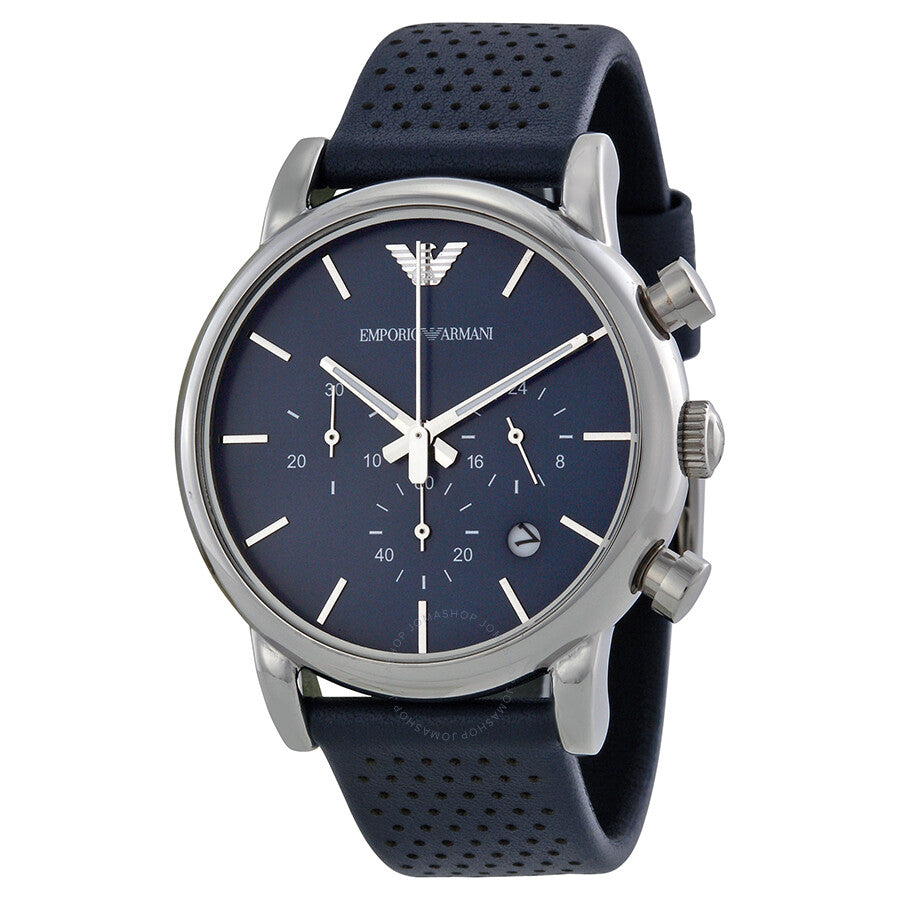 Emporio Armani Men’s Quartz Leather Strap Blue Dial 41mm Watch AR1736