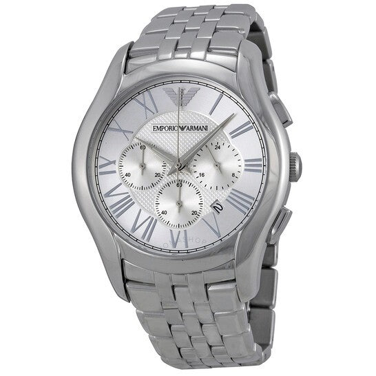 Emporio Armani Men’s Chronograph Stainless Steel Silver Dial 45mm Watch AR1702 Hover Image