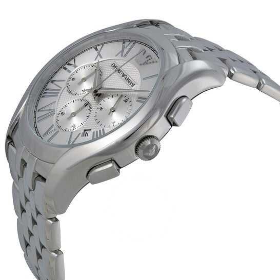 Emporio Armani Men’s Chronograph Stainless Steel Silver Dial 45mm Watch AR1702 Main Image
