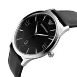 Emporio Armani Men’s Quartz Leather Strap Black Dial 44mm Watch AR11210