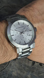 BURBERRY Silver Dial Chronograph Stainless Steel Men's Watch BU9350