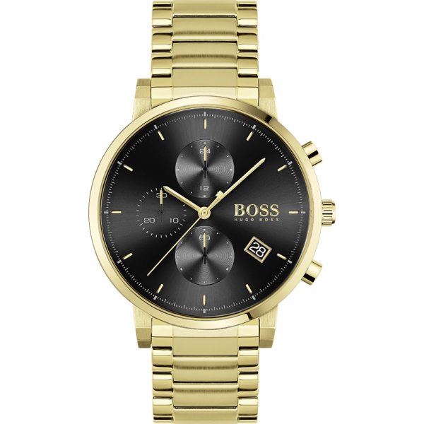 Hugo Boss Men’s Chronograph Quartz Stainless Steel Black Dial 43mm Watch 1513781 Hover Image